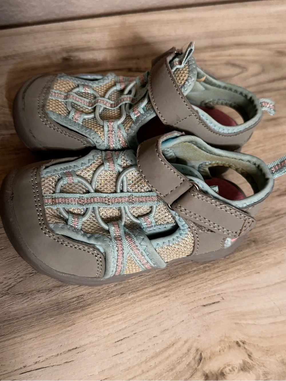 Koala Kids Brown and Mint Closed-Toe Kids Sandals